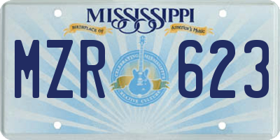 MS license plate MZR623