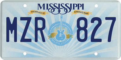 MS license plate MZR827