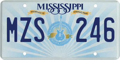 MS license plate MZS246