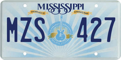 MS license plate MZS427