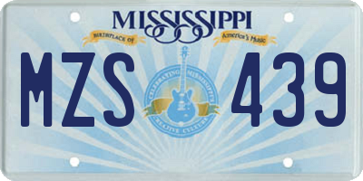 MS license plate MZS439