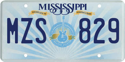 MS license plate MZS829