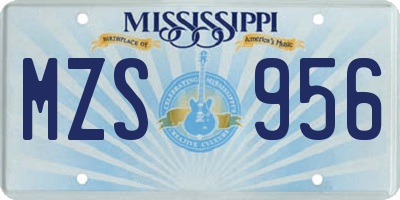 MS license plate MZS956