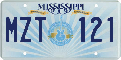 MS license plate MZT121