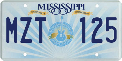 MS license plate MZT125