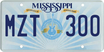 MS license plate MZT300