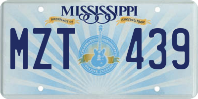 MS license plate MZT439