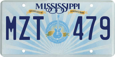 MS license plate MZT479