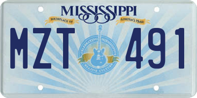 MS license plate MZT491