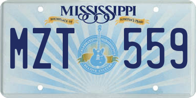 MS license plate MZT559