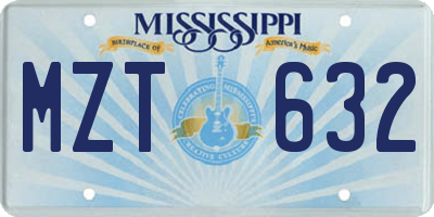 MS license plate MZT632