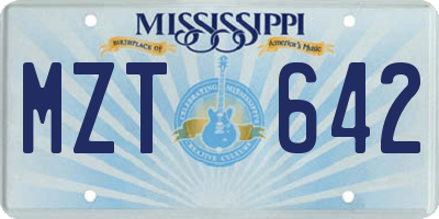 MS license plate MZT642