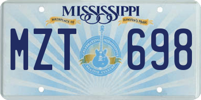 MS license plate MZT698