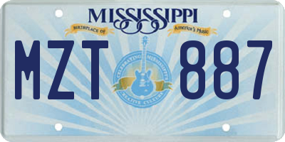 MS license plate MZT887