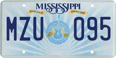 MS license plate MZU095