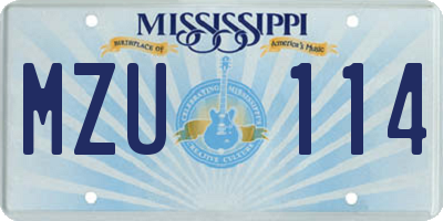 MS license plate MZU114