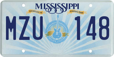 MS license plate MZU148