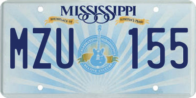 MS license plate MZU155