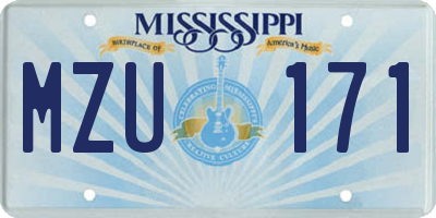 MS license plate MZU171