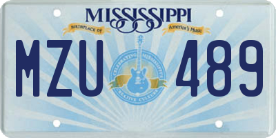 MS license plate MZU489