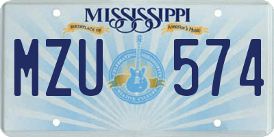 MS license plate MZU574