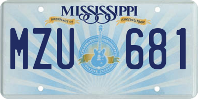 MS license plate MZU681