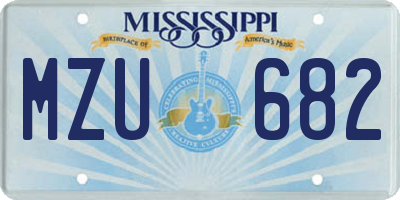 MS license plate MZU682