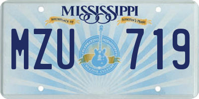 MS license plate MZU719