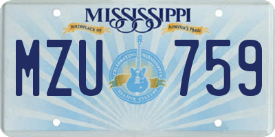 MS license plate MZU759