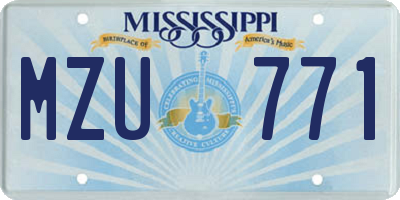 MS license plate MZU771