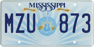 MS license plate MZU873