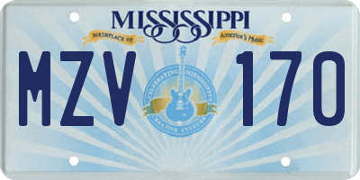 MS license plate MZV170