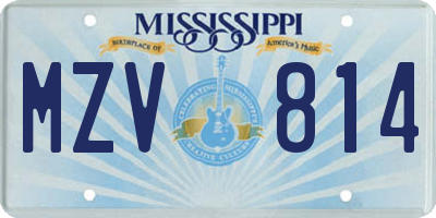 MS license plate MZV814