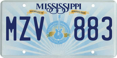 MS license plate MZV883