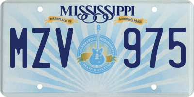 MS license plate MZV975