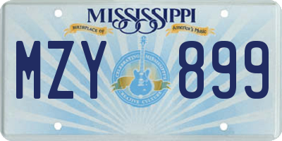 MS license plate MZY899