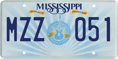 MS license plate MZZ051