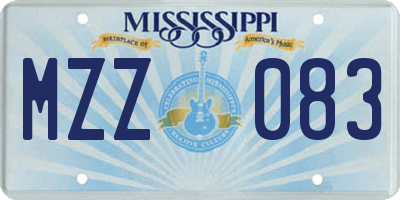 MS license plate MZZ083