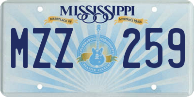 MS license plate MZZ259