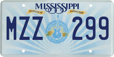 MS license plate MZZ299