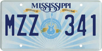 MS license plate MZZ341