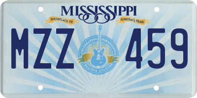 MS license plate MZZ459