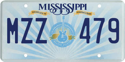 MS license plate MZZ479