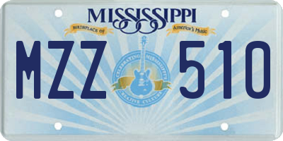 MS license plate MZZ510