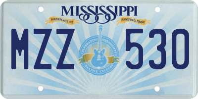 MS license plate MZZ530