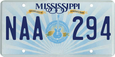 MS license plate NAA294