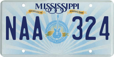 MS license plate NAA324