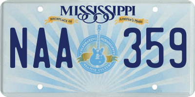 MS license plate NAA359