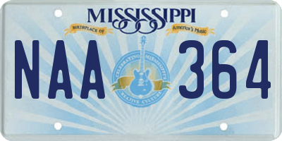 MS license plate NAA364
