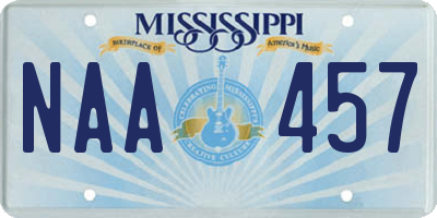 MS license plate NAA457